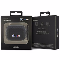 BMW BMAPWMPUCA2 AirPods Pro apvalks melna/melna Oglekļa Dubultais Metāla Logotips
