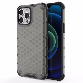 Honeycomb Case bruņu vāks ar TPU buferi iPhone 13 Pro Max melns