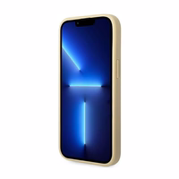 Guess Glitter Script viedtālruņa apvalks iPhone 14 Plus - zelta