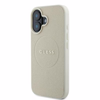 Guess Graudains Gredzens Magnētiskais viedtālruņa apvalks iPhone 16 - bēšs