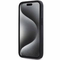 DKNY 3D Gumijas apvalks ar atkārtotu rakstu iPhone 15 Plus - melns