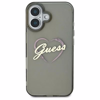 Guess IML Heart viedtālruņa apvalks iPhone 16 Plus - melns