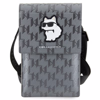 Karl Lagerfeld apvalks KLWBSAKHPCG rokassoma - sudraba Saffiano monogramma Choupette
