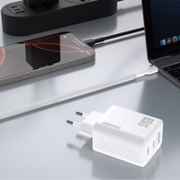 Dudao A29 65W GaN sienas lādētājs 2 x USB-C + 1 x USB-A - balts