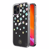 Kingxbar Lucky Series apvalks, dekorēts ar oriģināliem Swarovski kristāliem, iPhone 12 mini – caurspīdīgs (Āboliņš)