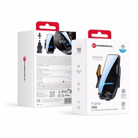 Forcell F-GRIP HS6 automašīnas turētājs ar bezvadu lādētāju, stiprināms pie stikla un gaisa ventilācijas režģa, melns