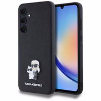 Karl Lagerfeld Saffiano Karl&Choupette Pin viedtālruņa apvalks Samsung Galaxy A35 - melns