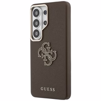 Guess maciņš Grained Big 4G Metal Logo priekš Samsung Galaxy S26 Ultra brūns