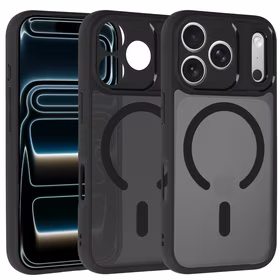 Pilnīgi matēts magnētiskais apvalks Iphone 17 Pro Max melns