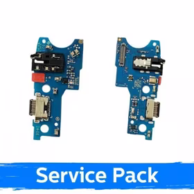 Charging Port Saderīgs ar Samsung A145 A14 ar Flex / Plata (Service Pack)