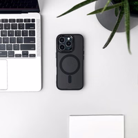 Spīdošs vāciņš priekš Samsung Galaxy A57, saderīgs ar MagSafe - melns