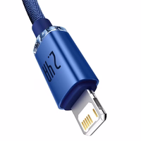Baseus kabelis Crystal Shine USB - Lightning 1,2 m 2,4A zils