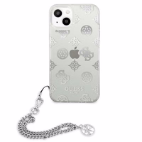 Guess GUHCP13SKPESI iPhone 13 mini 5.4" sudrabains cietais apvalks Peony Chain kolekcija