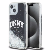 DKNY šķidrā spīduma lielā logotipa viedtālruņa apvalks iPhone 15 Plus / 14 Plus - melns