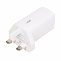 iBOX C-65 balts, GaN 65W universal charger UK plug