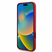 Karl Lagerfeld silikona magnētiskais viedtālruņa apvalks iPhone 16 Plus ar Karl & Choupette galvu gredzenu - sarkana