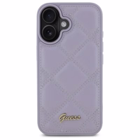 Guess stepēts metāla logotips viedtālruņa apvalks iPhone 16 - gaiši violeta