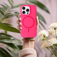 Magnētisks plānais silikona viedtālruņa apvalks Iphone 16e (m) - rozā