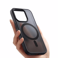 Crong Hybrid Frost MAG Cover - maciņš with MagSafe iPhone 16 Pro (melns)