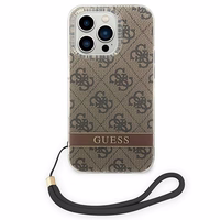 Guess GUOHCP14XH4STW iPhone 14 Pro Max 6.7 "brūns/brūns cietais apvalks 4G raksta siksna