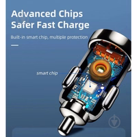 Auto lādētājs Essager "Turbo Dual" Zils 18W (2xQC3.0)