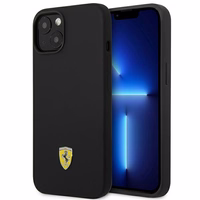 Viedtālruņa apvalks Ferrari FEHCP14MSIBBK iPhone 14 Plus 6.7 melns silikona metāla logotips