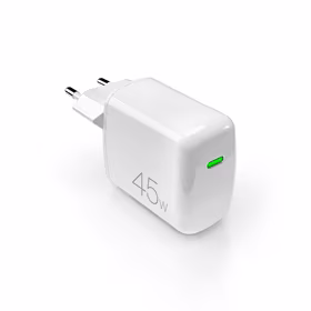 Puro Super Mini 45W PD GaN USB-C sienas lādētājs - balts