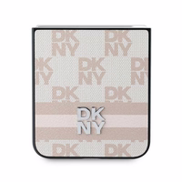 DKNY Checkered Pattern Printed Stripes Viedtālruņa apvalks Samsung Galaxy Z Flip 6 - rozā