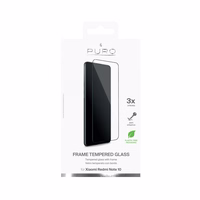 PURO Frame Tempered Glass - Xiaomi Redmi Note 10 Tempered Glass aizsargājošs Glass (melns Frame)