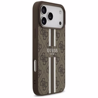 GUESS viedtālruņa apvalks IPHONE 17 Pro Max, saderīgs ar MagSafe GUHMP17XP4RPSW (4G Printed Stripes), brūns