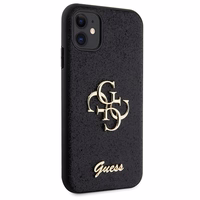 Guess GUHCN61HG4SGK apvalks iPhone 11 / Xr - melns mirdzošs uzraksts Liels 4G