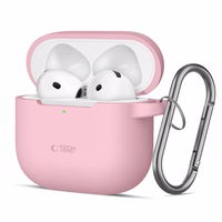 Tech-Protect silikona apvalks ar āķi AirPods 4 - rozā