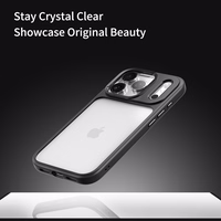 Rock Guard sērijas viedtālruņa apvalks Iphone 17 Pro Max caurspīdīgs-melns