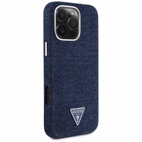 Guess džinsinis trikampio logotips MagSafe iPhone 16 Pro Max viedtālruņa apvalks (m) - zils (m)