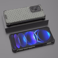 Honeycomb viedtālruņa apvalks Xiaomi Redmi Note 12 Pro+ bruņu hibrīda apvalks melns