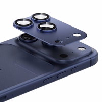 Benks rūdītais stikls Glass Warrior metāla integrēts lēcas aizsargs (C070) Iphone 17 Pro Max (3 lēcas) zils