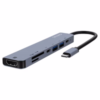 Savio AK-82 interface hub USB Type-C 5000 Mbit/s melns