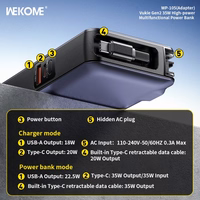 Portatīvais lādētājs WK Design "WP-105" pelēks 10000mAh (35W)