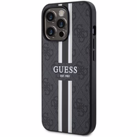 Guess GUHMP13LP4RPSK iPhone 13 Pro / 13 6.1" melns/melns cietais apvalks 4G Printed Stripes MagSafe