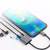 Beline Adaptera sadalītājs USB-C uz USB-C/Jack 3,5mm 60W DAC BLNAA01 melns