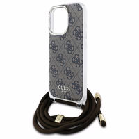 Guess Crossbody Cord 4G Print viedtālruņa apvalks iPhone 16 Pro Max - brūns