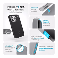 Speck Presidio2 Pro ClickLock & MagSafe - iPhone 15 Pro maciņš (melns / Slate pelēks / balts)