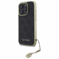 Guess 4G Charms Kolekcijas viedtālruņa apvalks iPhone 16 Pro Max - melns