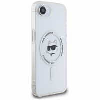 Karl Lagerfeld IML Metal Choupette Head MagSafe iPhone 16e viedtālruņa apvalks - balts