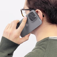 Kingxbar Plain Series viedtālruņa apvalks iPhone 13 Pro silikona apvalks pelēks