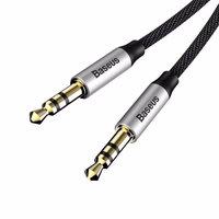 Baseus Yiven Audio kabelis ar mini jack 3,5mm AUX, 1m (melns un sudrabains)