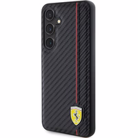 Ferrari Carbon Printed Line viedtālruņa apvalks Samsung Galaxy S24 - melns