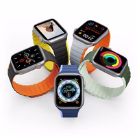 Magnētiskā Apple Watch SE, 9, 8, 7, 6, 5, 4, 3, 2, 1 (41, 40, 38 mm) Dux Ducis Siksniņa (LD Versija) - melna un dzeltena