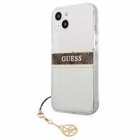 Guess GUHCP13SKB4GBR iPhone 13 mini 5.4" caurspīdīgs cietais apvalks 4G Brūna Siksniņas Šarms