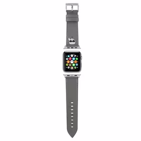 Karl Lagerfeld KLAWMOKHG Apple Watch siksniņa 38/40 / 41mm sudraba / sudraba siksniņa Saffiano Karl Heads